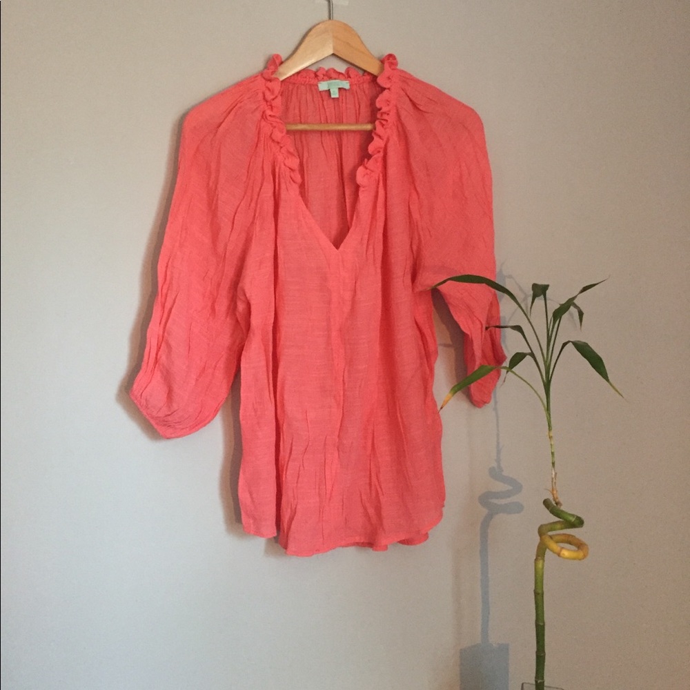 jemma v neck half sleeve blouse